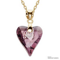 Wild Heart Pendant Antique Pink Gold Chain Made With Swarovski Elements